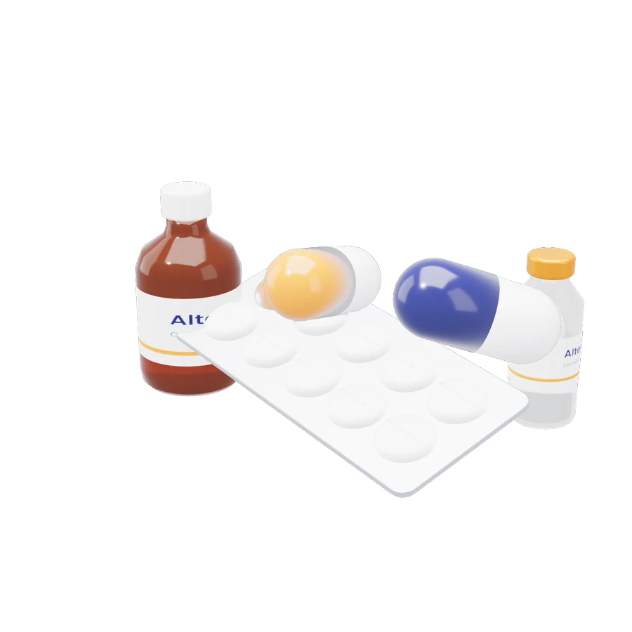Altera tablets, capsules, oral liquid and injectable packs